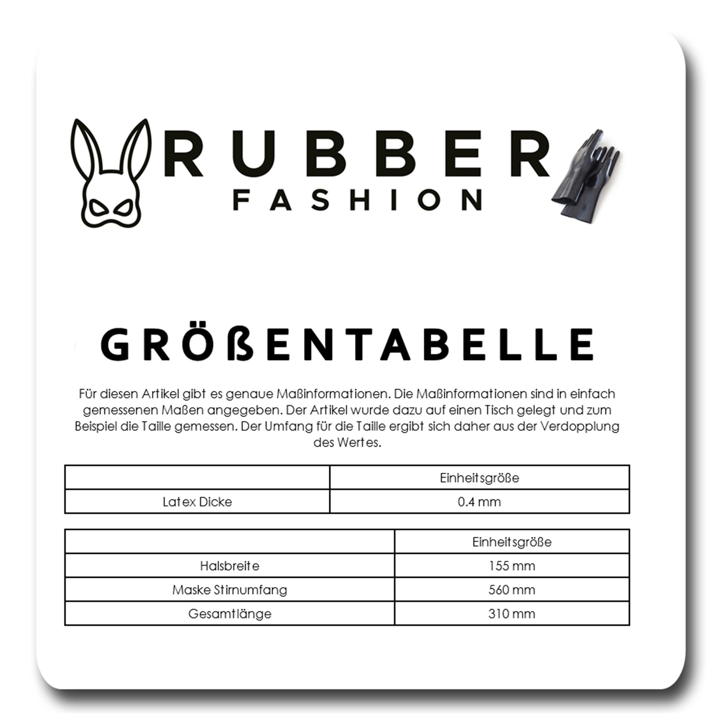 Rubberfashion Latex Lippen Maske Frau anatomisch, Latexmaske Haube mit Öffnungen für Augen und Mund für Frauen